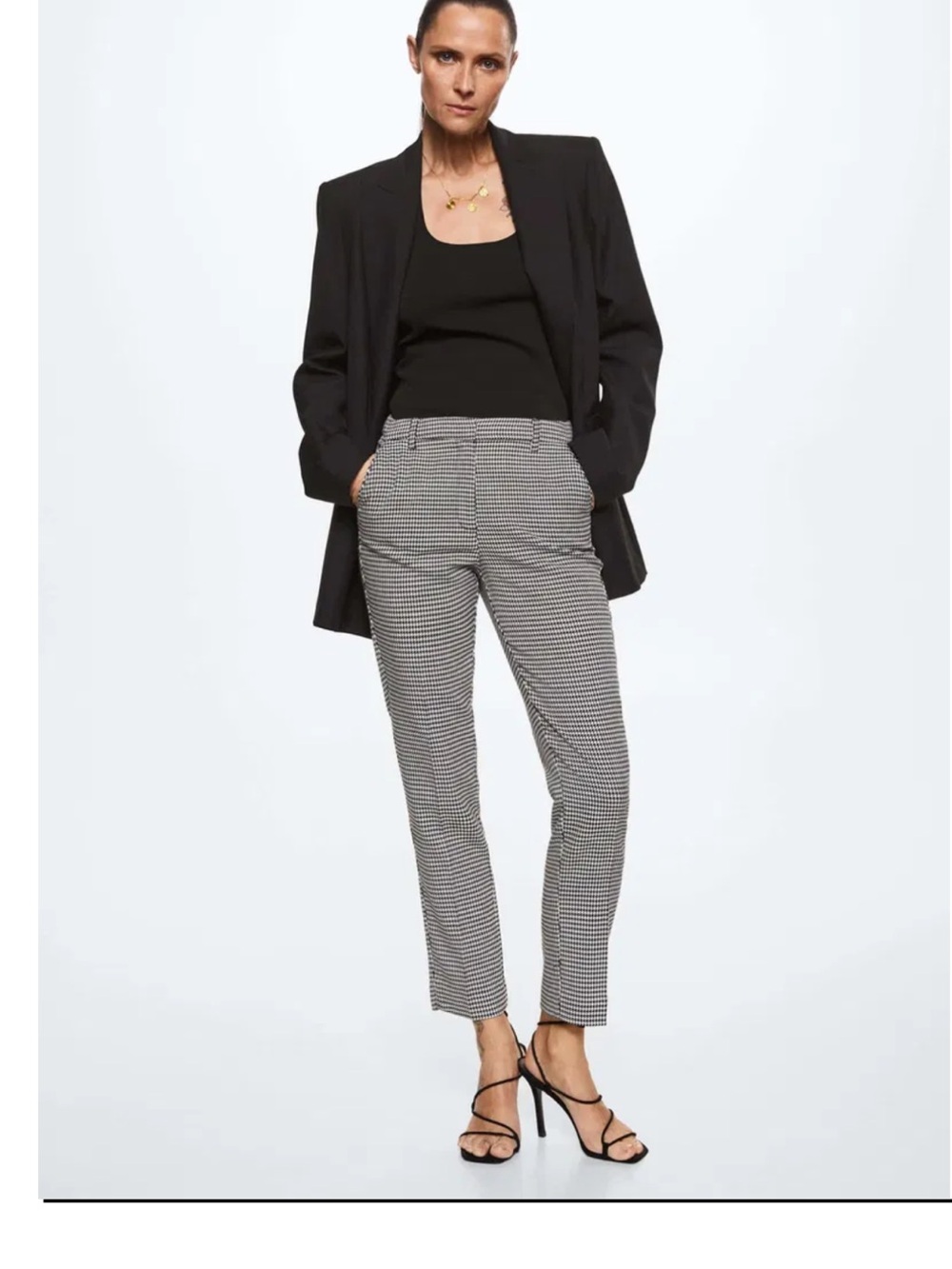 Skinny Houndstooth Suit Trousers